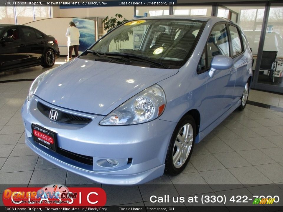 2008 Honda Fit Sport Tidewater Blue Metallic / Black/Grey Photo #1