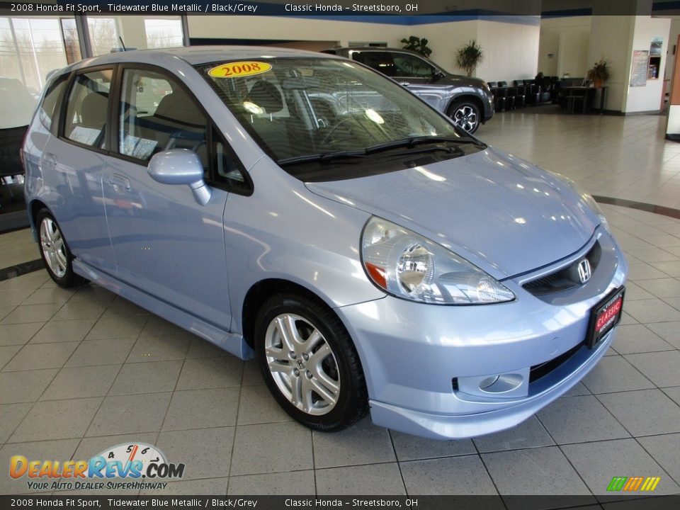 2008 Honda Fit Sport Tidewater Blue Metallic / Black/Grey Photo #3
