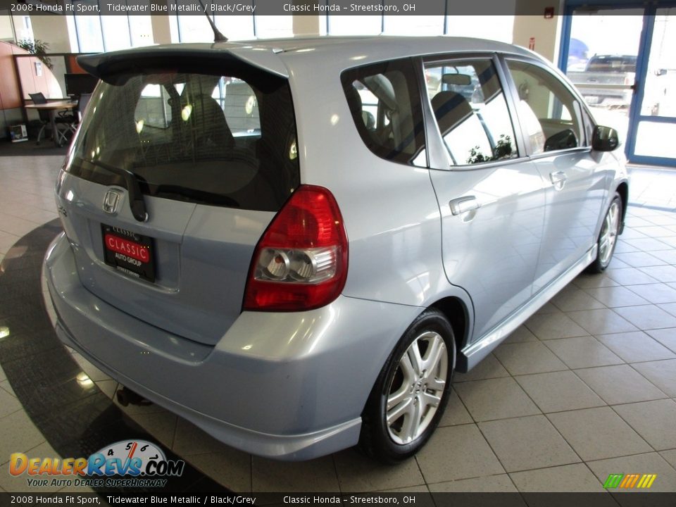 2008 Honda Fit Sport Tidewater Blue Metallic / Black/Grey Photo #7