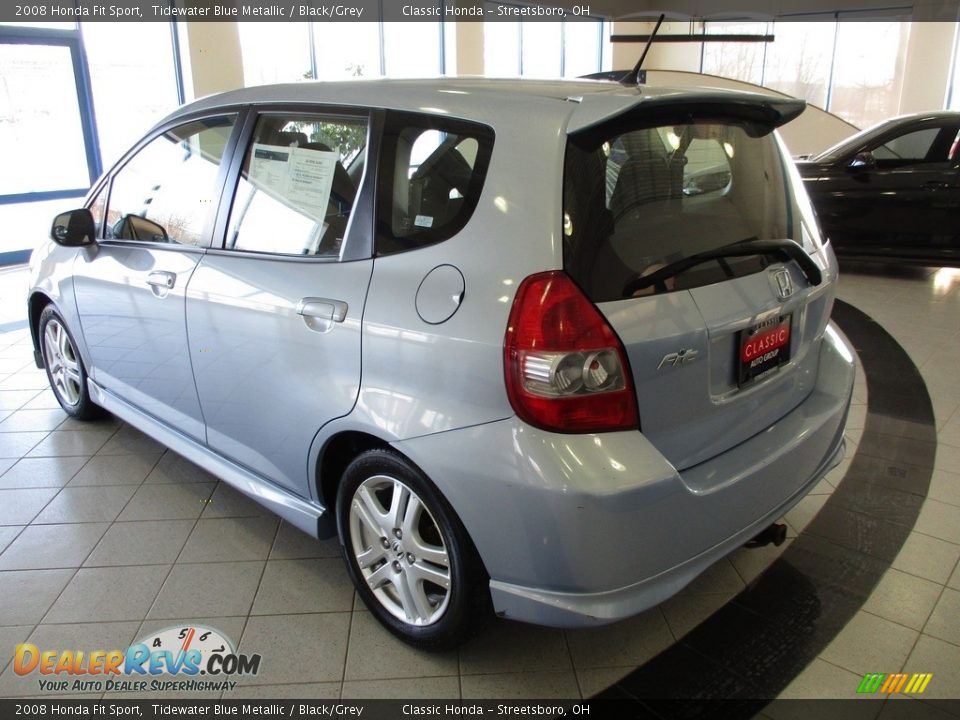 2008 Honda Fit Sport Tidewater Blue Metallic / Black/Grey Photo #9