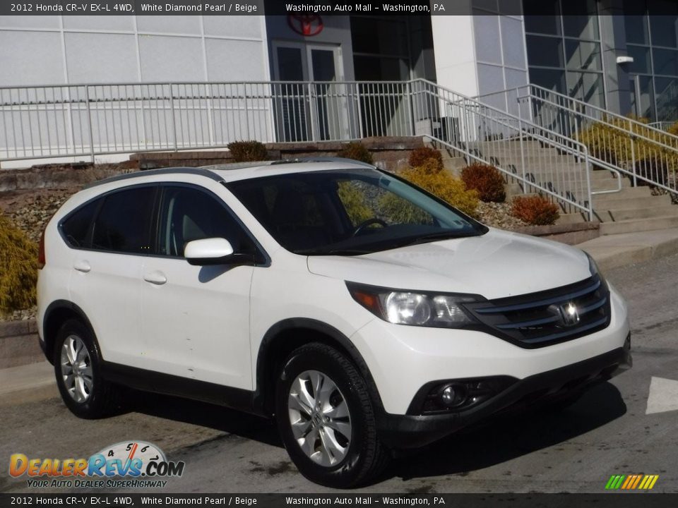 2012 Honda CR-V EX-L 4WD White Diamond Pearl / Beige Photo #1