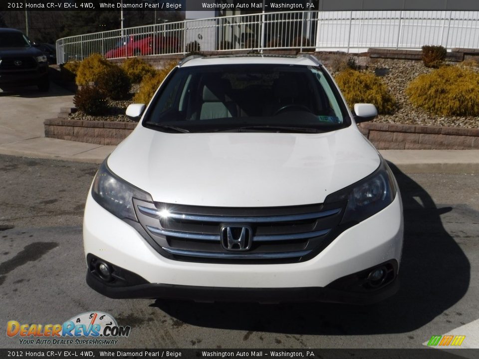 2012 Honda CR-V EX-L 4WD White Diamond Pearl / Beige Photo #9