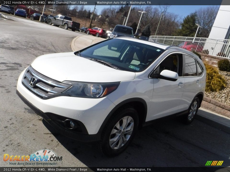 2012 Honda CR-V EX-L 4WD White Diamond Pearl / Beige Photo #10