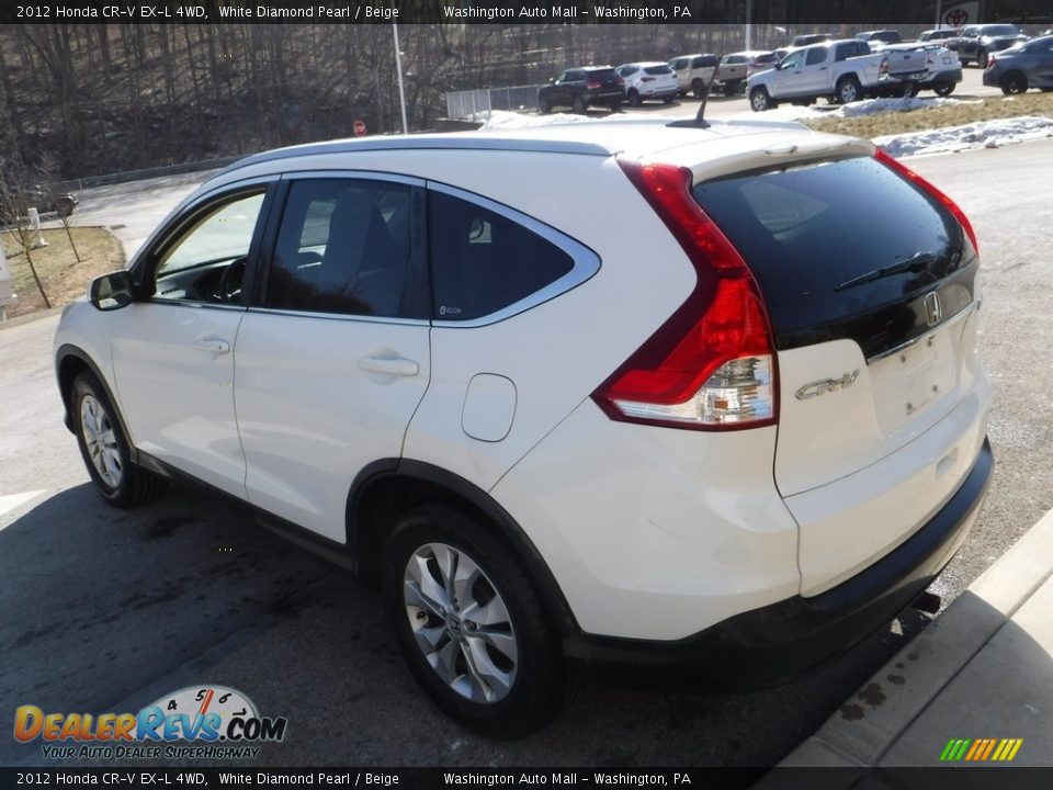 2012 Honda CR-V EX-L 4WD White Diamond Pearl / Beige Photo #12