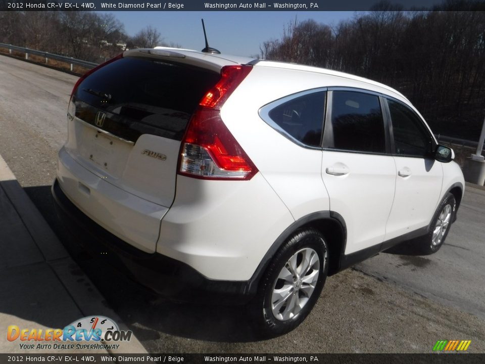 2012 Honda CR-V EX-L 4WD White Diamond Pearl / Beige Photo #13