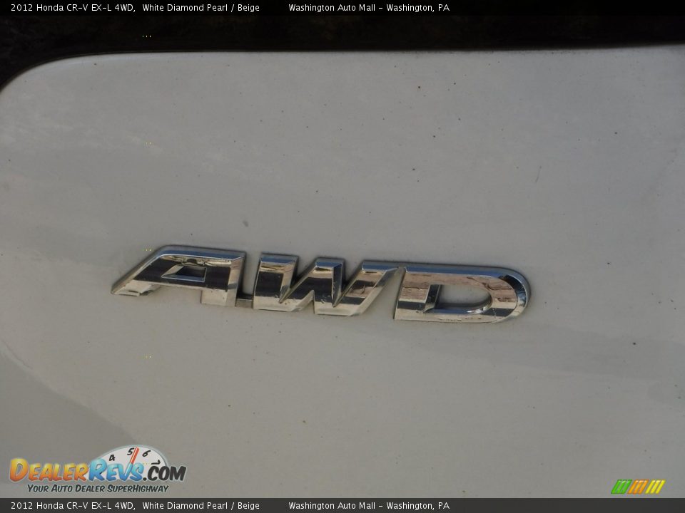 2012 Honda CR-V EX-L 4WD White Diamond Pearl / Beige Photo #14