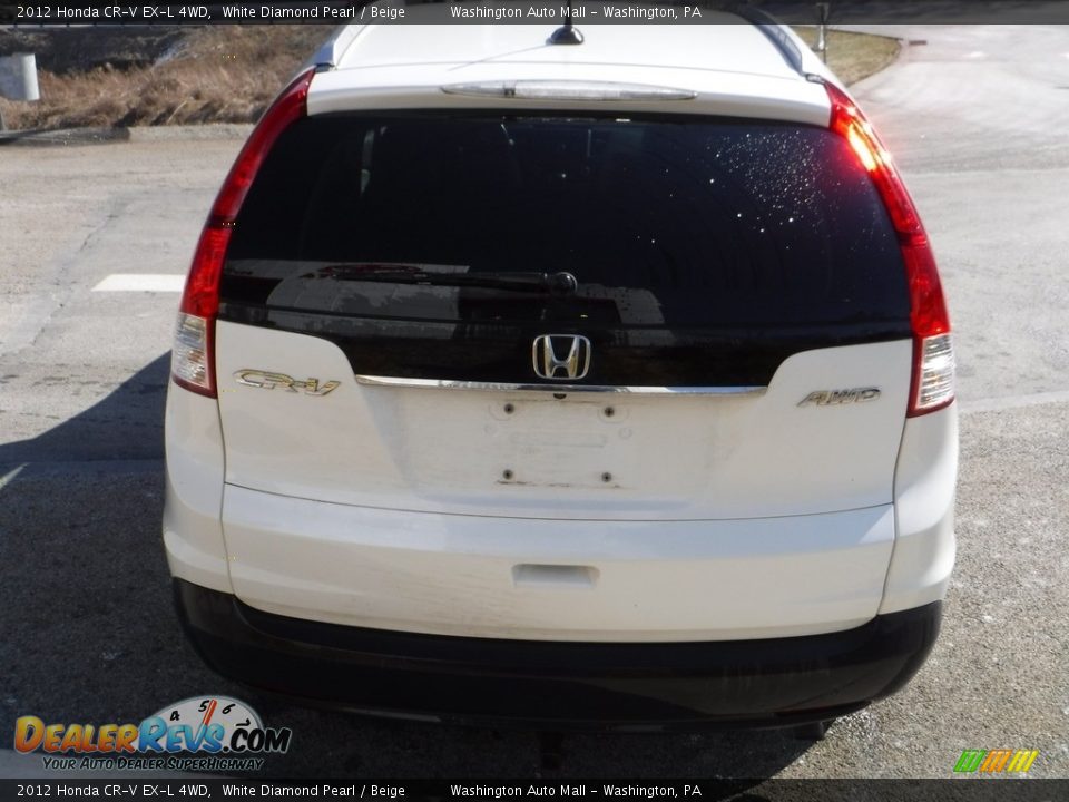 2012 Honda CR-V EX-L 4WD White Diamond Pearl / Beige Photo #15