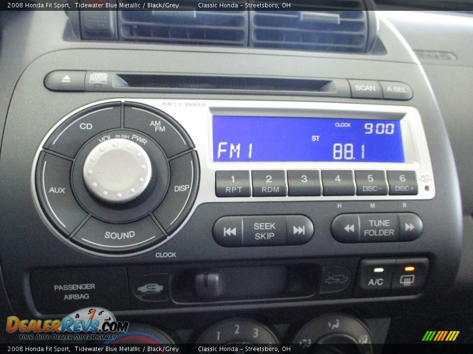 2008 Honda Fit Sport Tidewater Blue Metallic / Black/Grey Photo #33