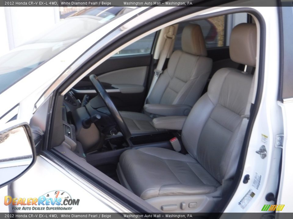 2012 Honda CR-V EX-L 4WD White Diamond Pearl / Beige Photo #20