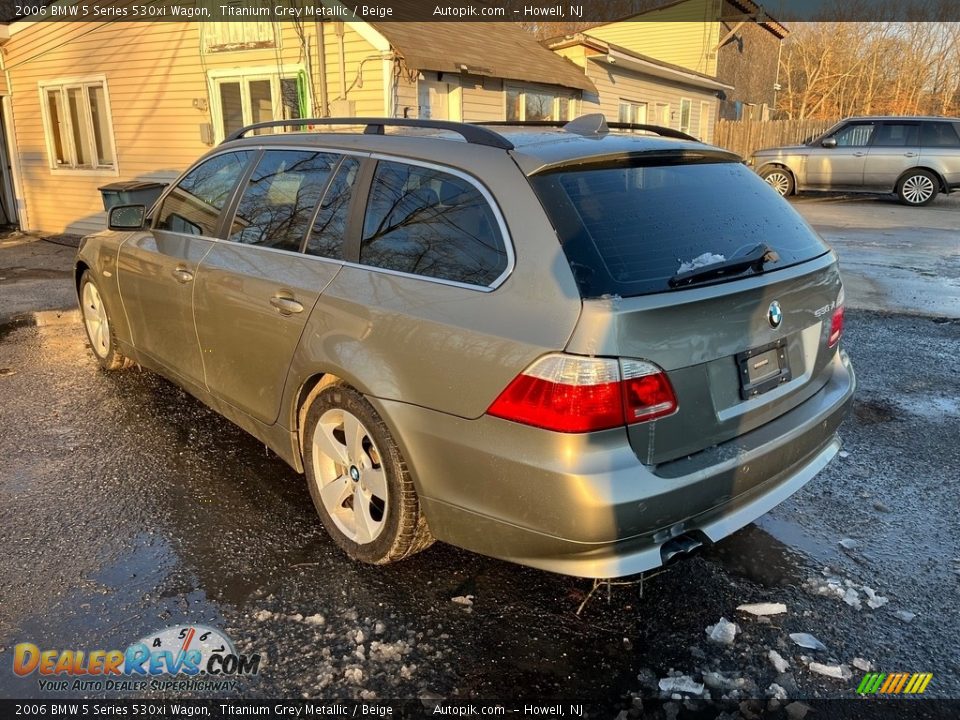 2006 BMW 5 Series 530xi Wagon Titanium Grey Metallic / Beige Photo #5