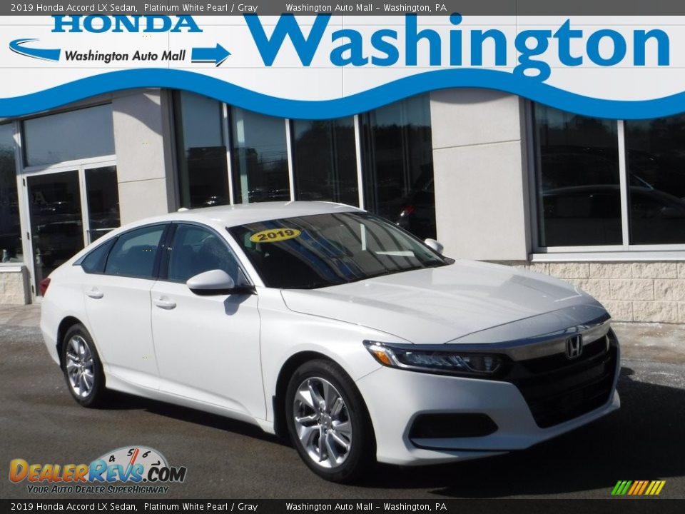 2019 Honda Accord LX Sedan Platinum White Pearl / Gray Photo #1