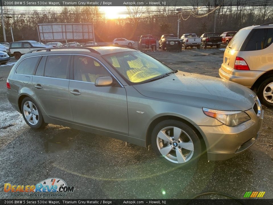 2006 BMW 5 Series 530xi Wagon Titanium Grey Metallic / Beige Photo #10