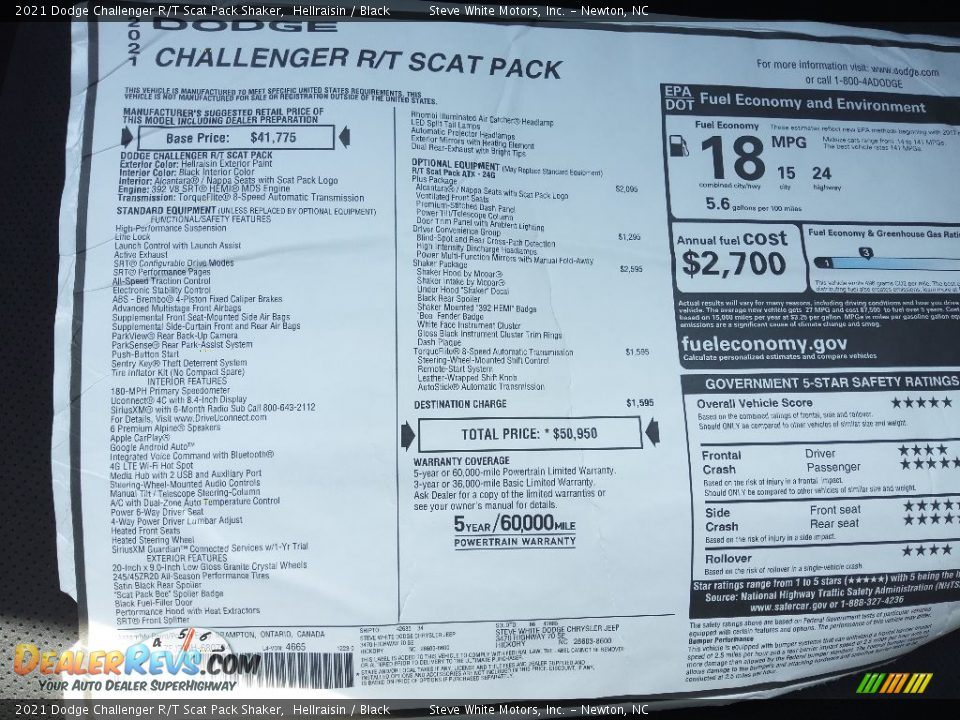 2021 Dodge Challenger R/T Scat Pack Shaker Hellraisin / Black Photo #26