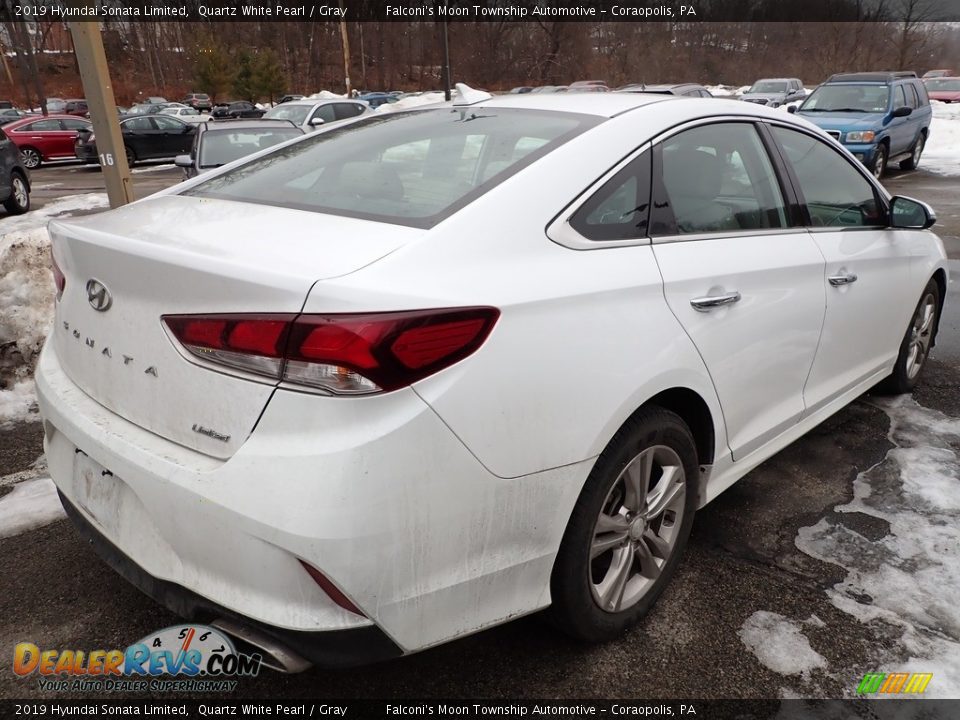 2019 Hyundai Sonata Limited Quartz White Pearl / Gray Photo #3