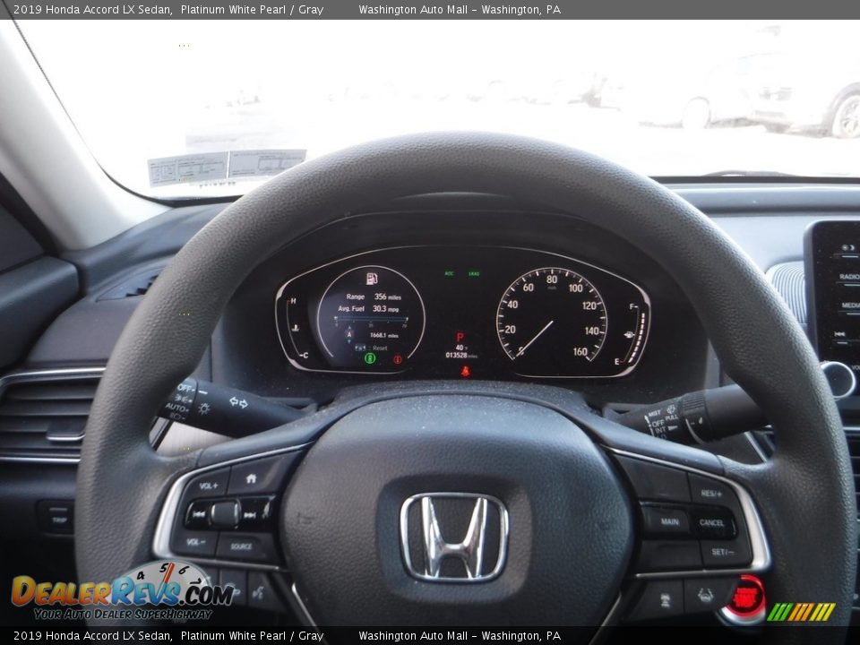 2019 Honda Accord LX Sedan Platinum White Pearl / Gray Photo #19