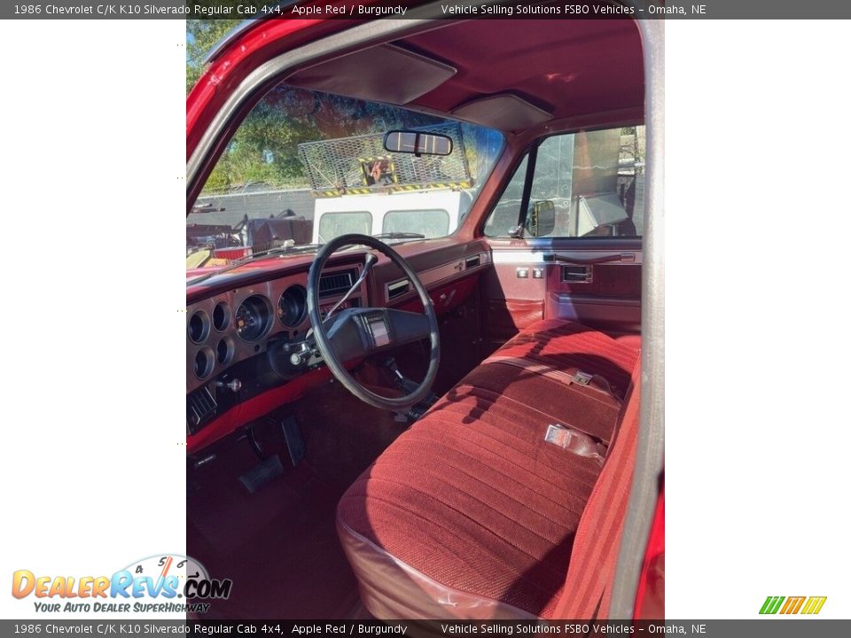 Burgundy Interior - 1986 Chevrolet C/K K10 Silverado Regular Cab 4x4 Photo #2