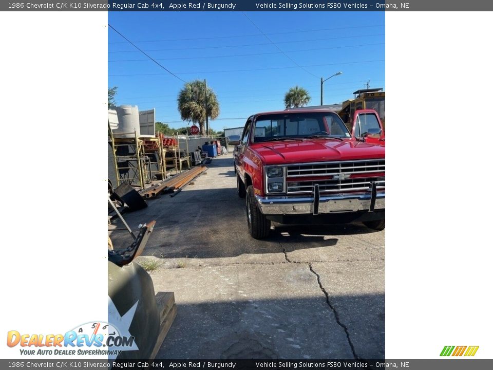 1986 Chevrolet C/K K10 Silverado Regular Cab 4x4 Apple Red / Burgundy Photo #7