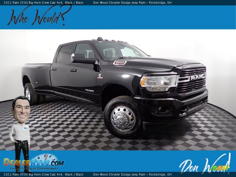 2021 Ram 3500 Big Horn Crew Cab 4x4 Black / Black Photo #1