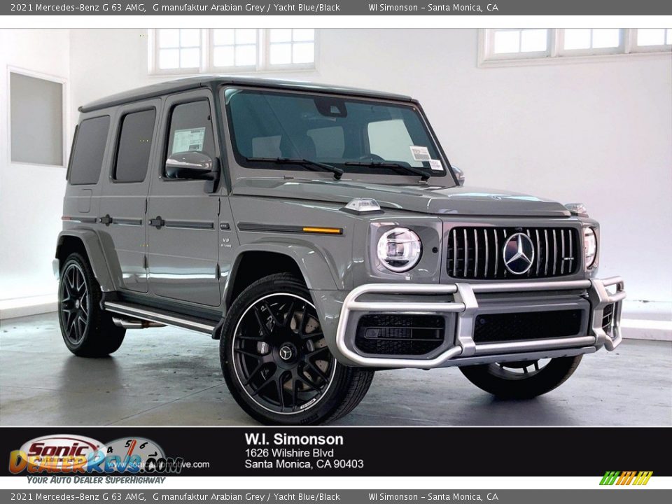 2021 Mercedes-Benz G 63 AMG G manufaktur Arabian Grey / Yacht Blue/Black Photo #1