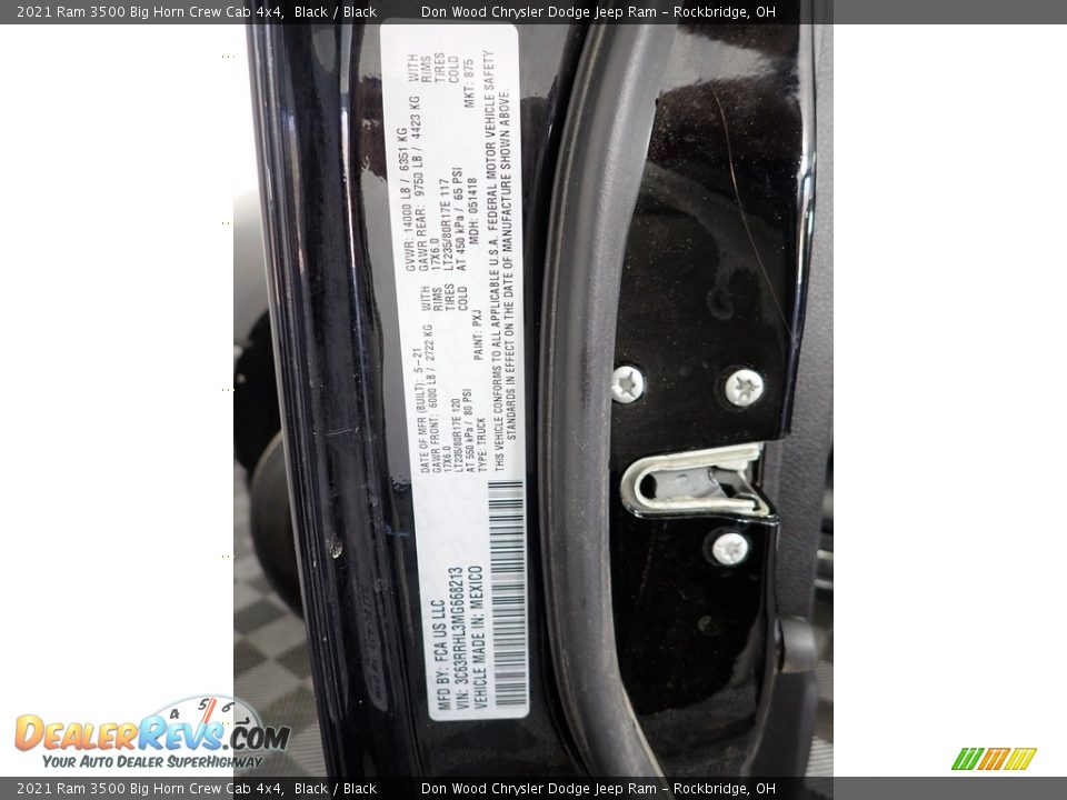 2021 Ram 3500 Big Horn Crew Cab 4x4 Black / Black Photo #36