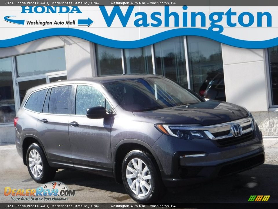 2021 Honda Pilot LX AWD Modern Steel Metallic / Gray Photo #1