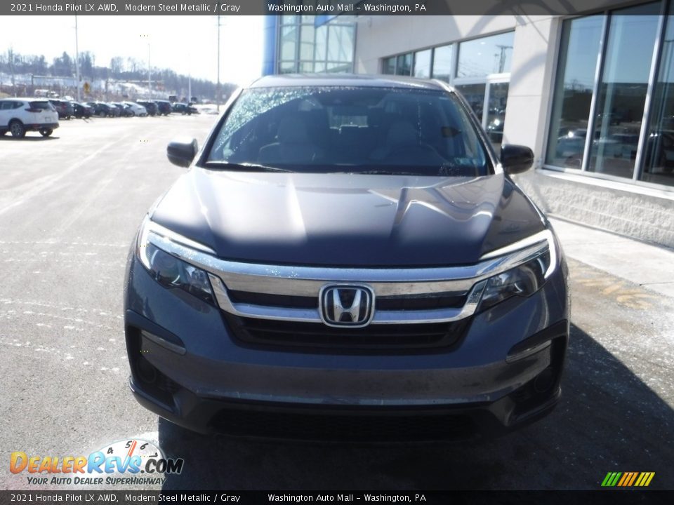 2021 Honda Pilot LX AWD Modern Steel Metallic / Gray Photo #4