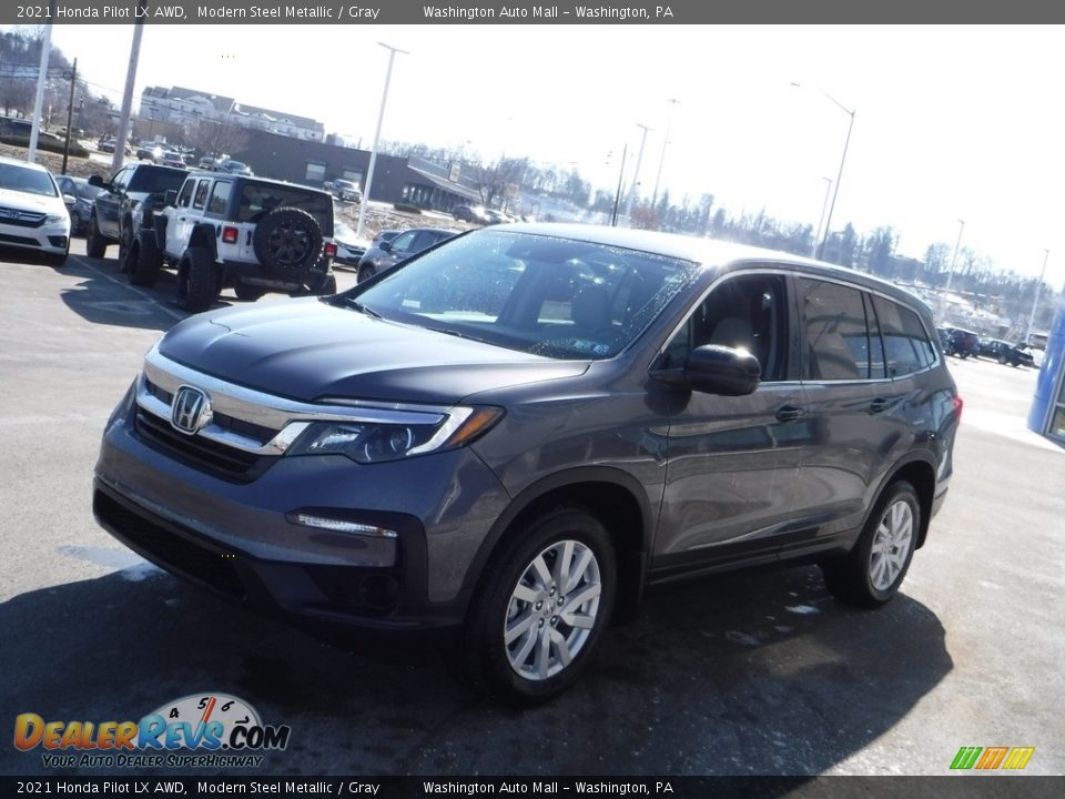 2021 Honda Pilot LX AWD Modern Steel Metallic / Gray Photo #5