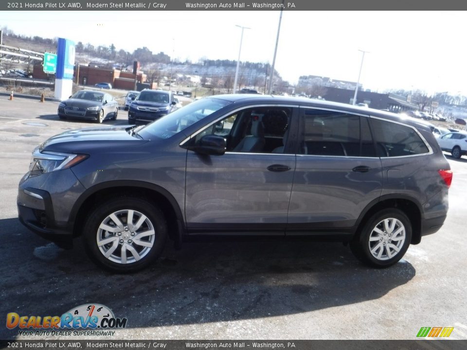 2021 Honda Pilot LX AWD Modern Steel Metallic / Gray Photo #6