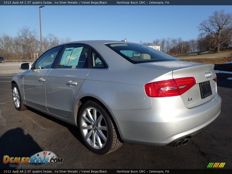 2013 Audi A4 2.0T quattro Sedan Ice Silver Metallic / Velvet Beige/Black Photo #11