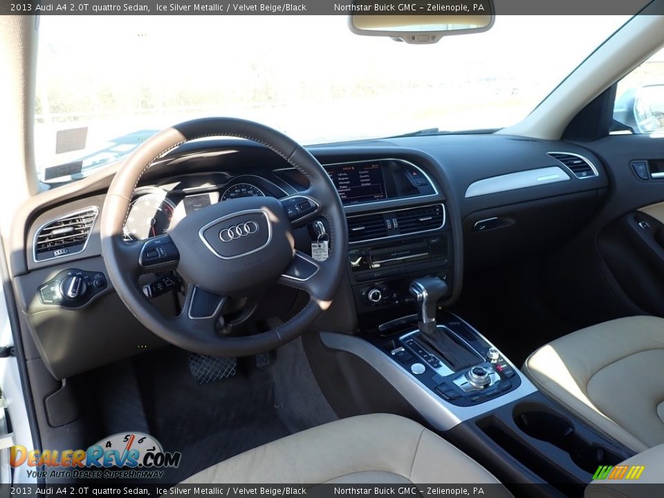 2013 Audi A4 2.0T quattro Sedan Ice Silver Metallic / Velvet Beige/Black Photo #17