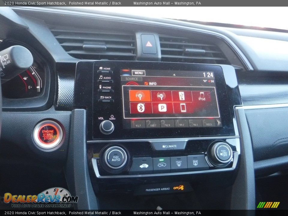 2020 Honda Civic Sport Hatchback Polished Metal Metallic / Black Photo #16