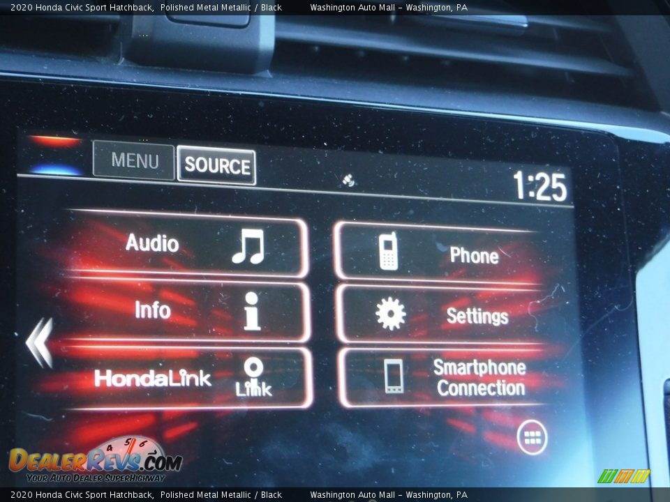 2020 Honda Civic Sport Hatchback Polished Metal Metallic / Black Photo #17