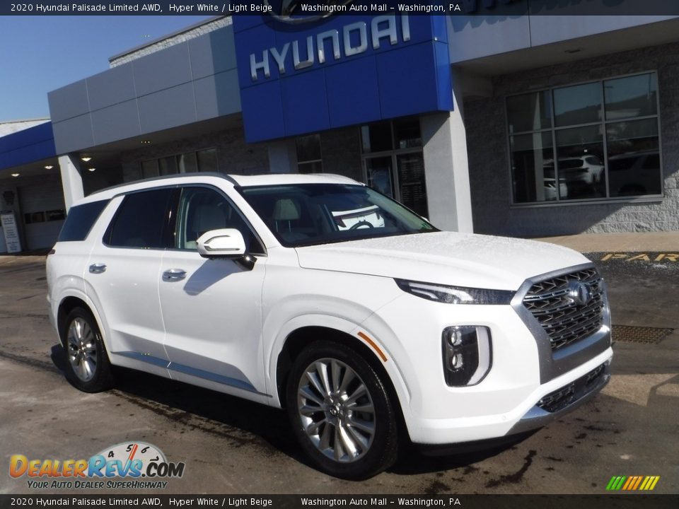 2020 Hyundai Palisade Limited AWD Hyper White / Light Beige Photo #1