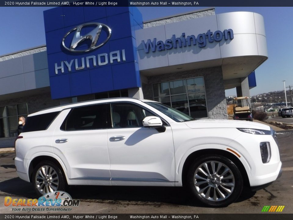 2020 Hyundai Palisade Limited AWD Hyper White / Light Beige Photo #2