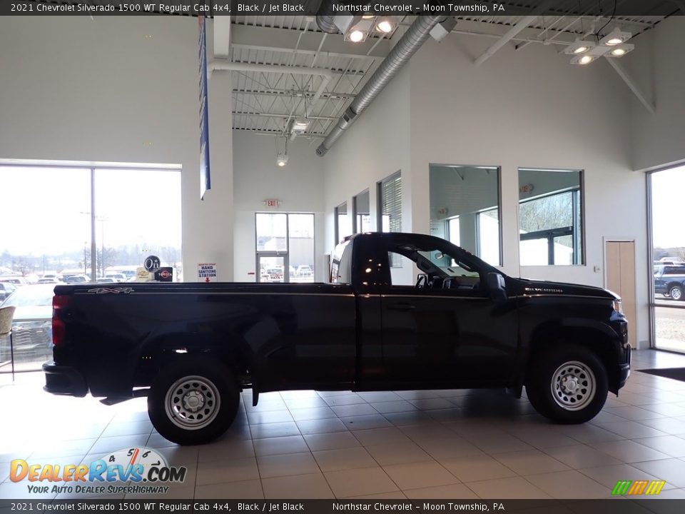 2021 Chevrolet Silverado 1500 WT Regular Cab 4x4 Black / Jet Black Photo #6