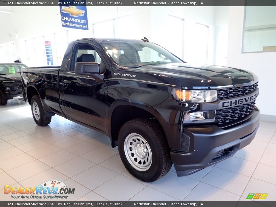 2021 Chevrolet Silverado 1500 WT Regular Cab 4x4 Black / Jet Black Photo #7