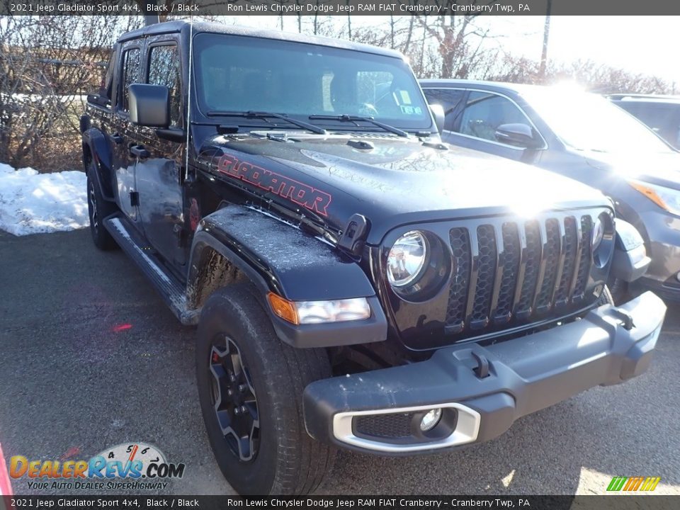 2021 Jeep Gladiator Sport 4x4 Black / Black Photo #2