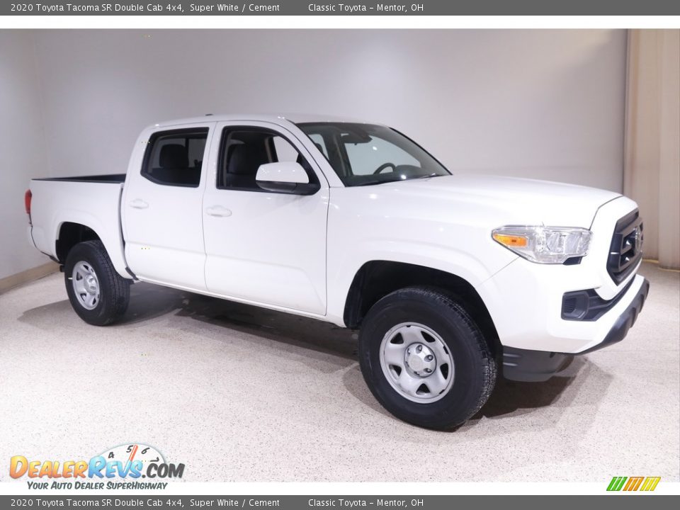 2020 Toyota Tacoma SR Double Cab 4x4 Super White / Cement Photo #1