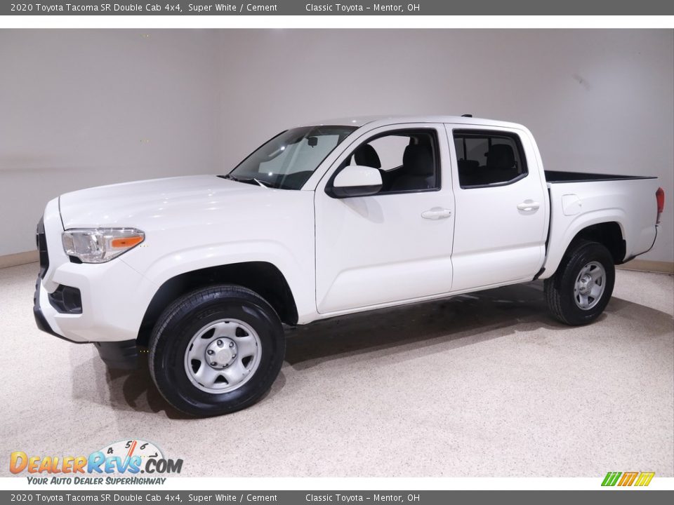 2020 Toyota Tacoma SR Double Cab 4x4 Super White / Cement Photo #3