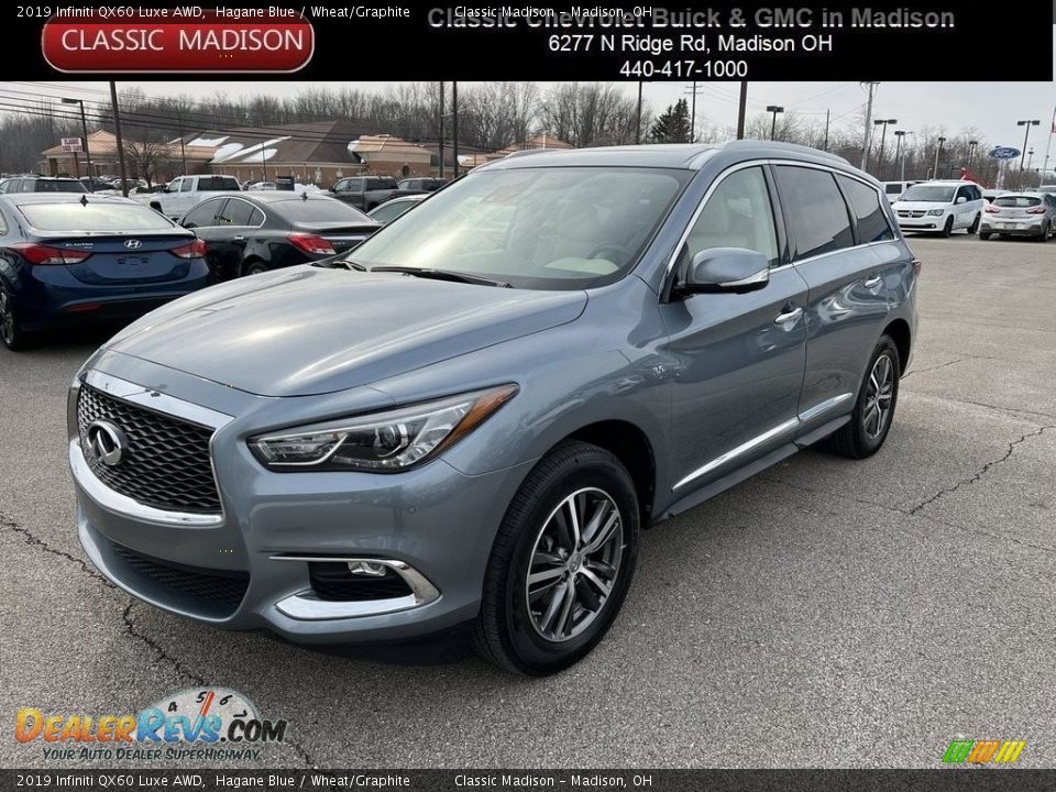 2019 Infiniti QX60 Luxe AWD Hagane Blue / Wheat/Graphite Photo #1