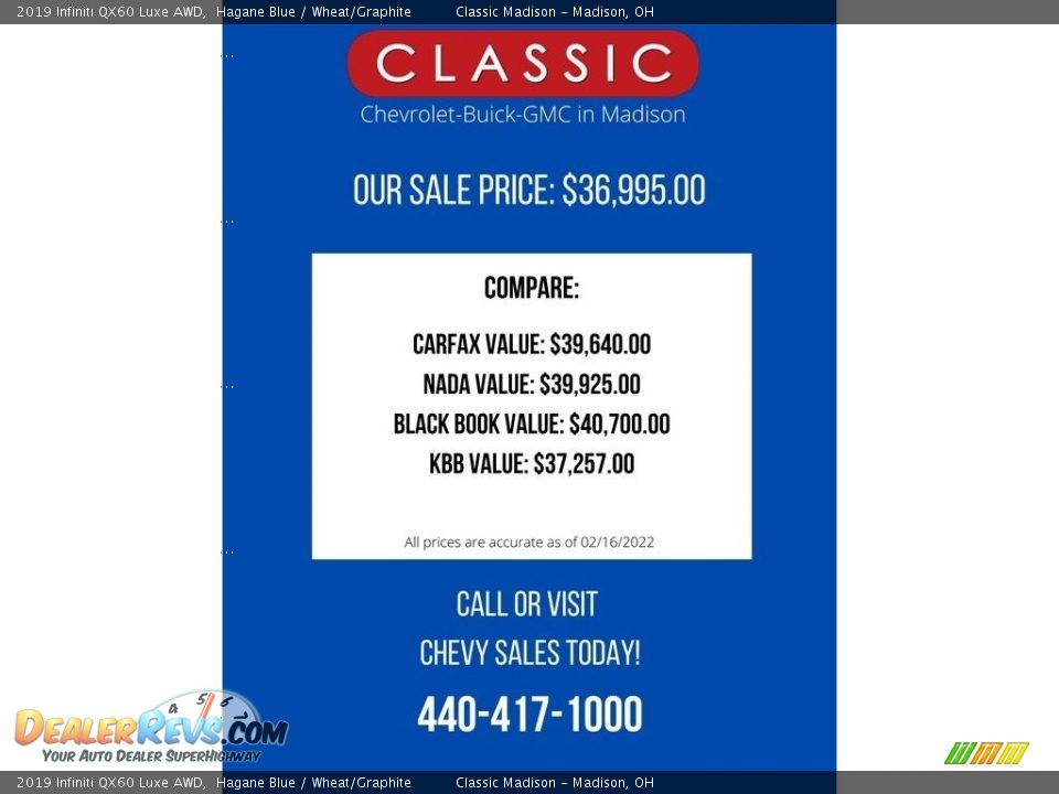 Dealer Info of 2019 Infiniti QX60 Luxe AWD Photo #2