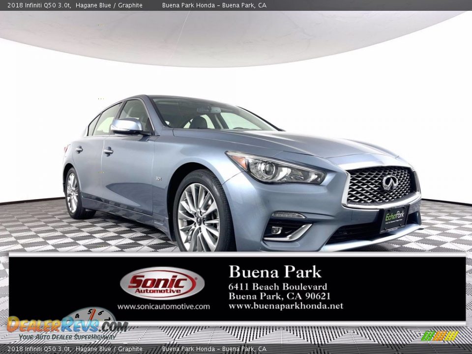 2018 Infiniti Q50 3.0t Hagane Blue / Graphite Photo #1