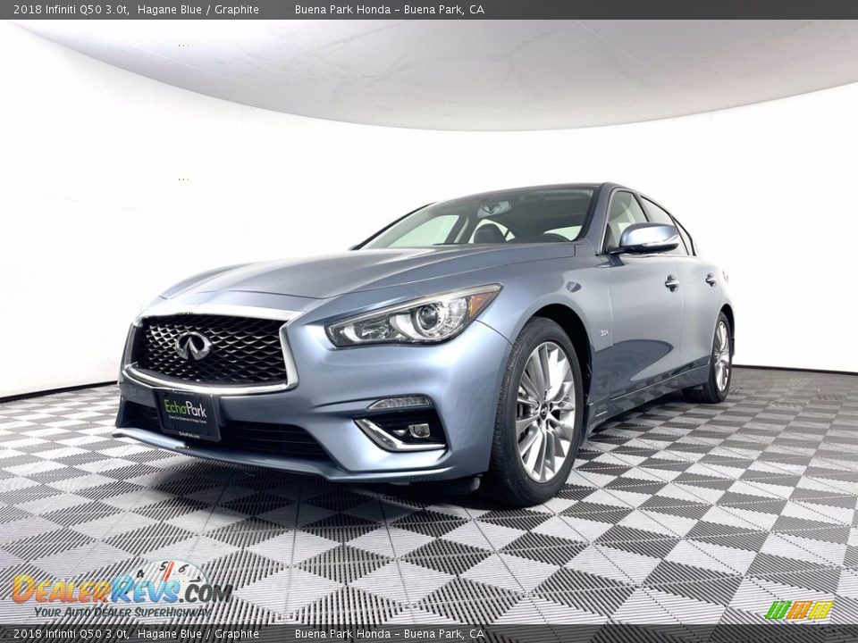 2018 Infiniti Q50 3.0t Hagane Blue / Graphite Photo #3