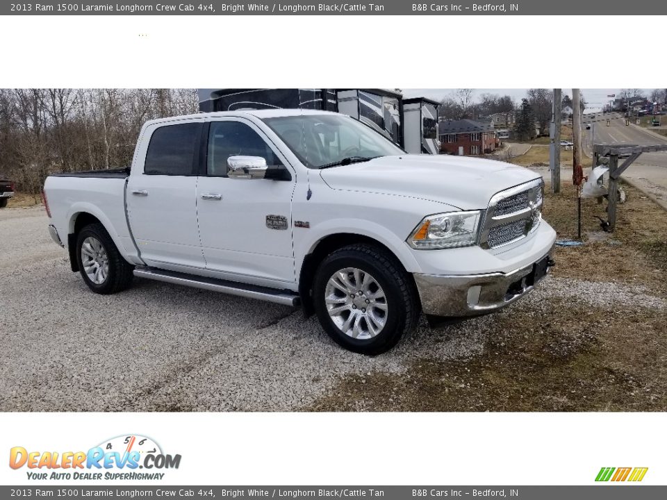 2013 Ram 1500 Laramie Longhorn Crew Cab 4x4 Bright White / Longhorn Black/Cattle Tan Photo #1