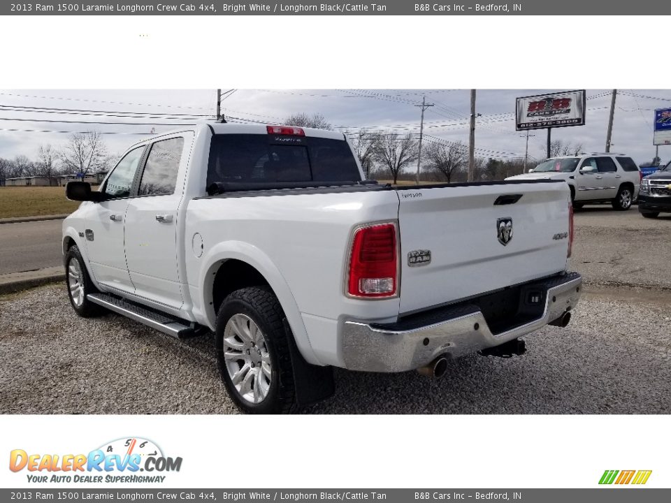 2013 Ram 1500 Laramie Longhorn Crew Cab 4x4 Bright White / Longhorn Black/Cattle Tan Photo #6