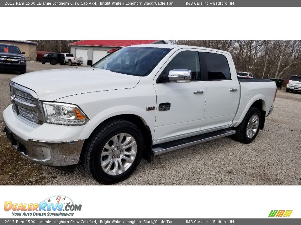 2013 Ram 1500 Laramie Longhorn Crew Cab 4x4 Bright White / Longhorn Black/Cattle Tan Photo #7