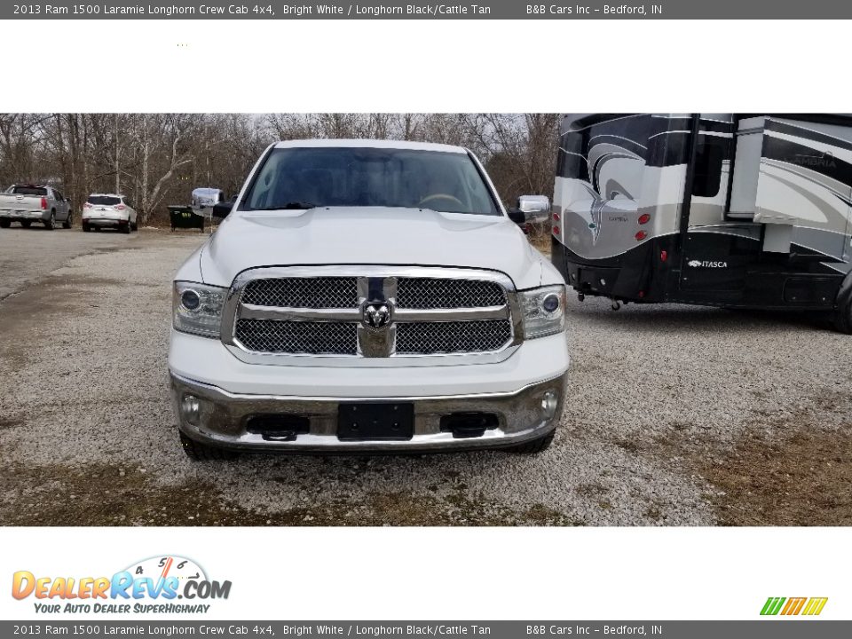 2013 Ram 1500 Laramie Longhorn Crew Cab 4x4 Bright White / Longhorn Black/Cattle Tan Photo #8