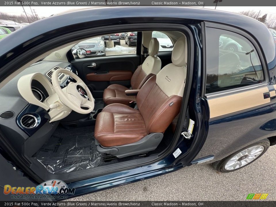 Marrone/Avorio (Brown/Ivory) Interior - 2015 Fiat 500c Pop Photo #6