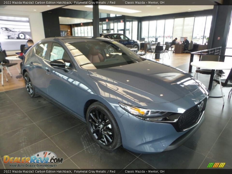 2022 Mazda Mazda3 Carbon Edition Hatchback Polymetal Gray Metallic / Red Photo #1