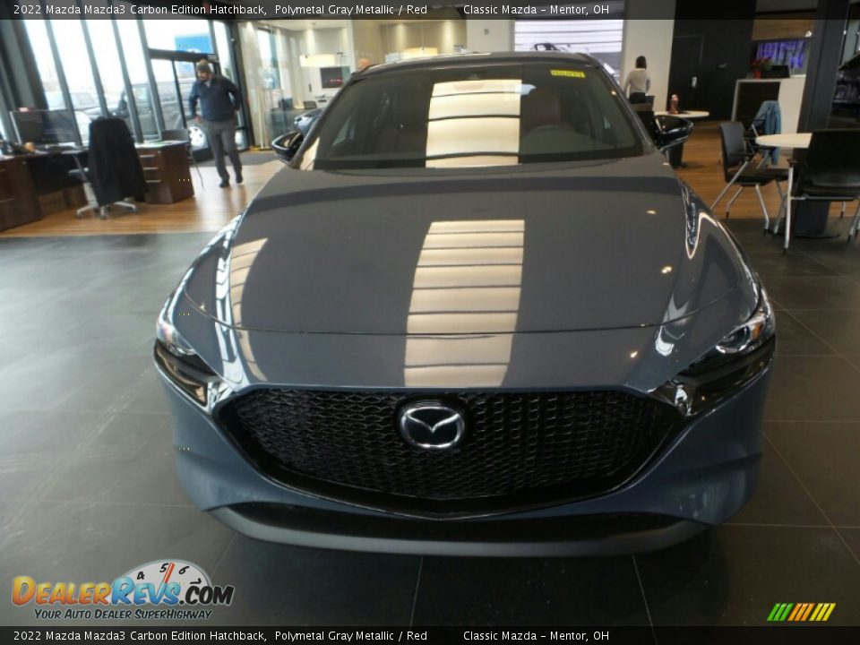 2022 Mazda Mazda3 Carbon Edition Hatchback Polymetal Gray Metallic / Red Photo #2